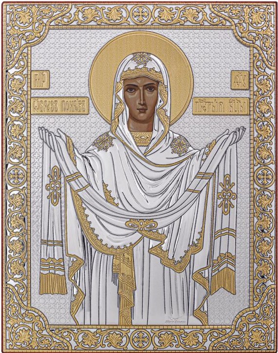 056bea7155bc3dd4e35be8100d886e2a.jpg Покрова, икона прямоугольная без рамки, красное дерево 150х200