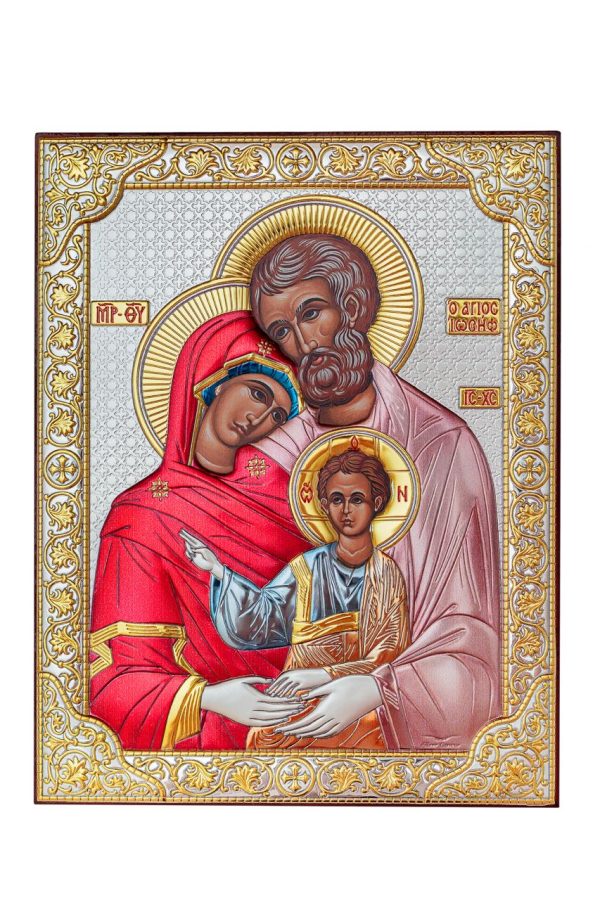 10545d2309c539324a47c329b4e0c245.jpg Св. Семейство, икона прямоугольная без рамки, красное дерево, эмаль 175х225