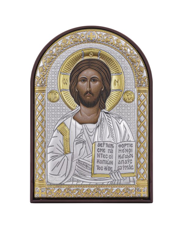 3e5d6cfe0a3cdf94746ebbcd3b836f56.jpg Спаситель, икона арочная, пластик коричневый 80х115