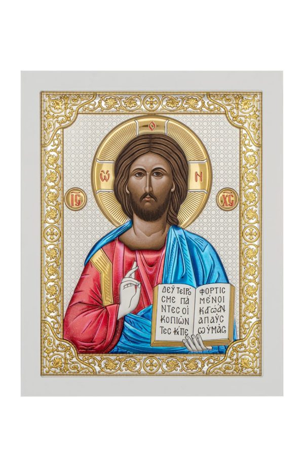 40fc64323e242b4b1cf3fc1bd87facc7.jpg Спаситель, икона прямоугольная с рамкой, белое дерево, эмаль 210х260