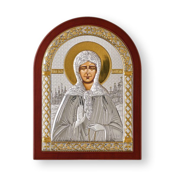 Матрона, икона арочная, красное дерево 150х200