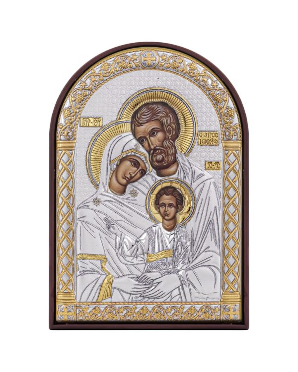 685cf2c35b3772c7394db1685b82cc9a.jpg Св. Семейство, икона арочная, пластик коричневый 62x88