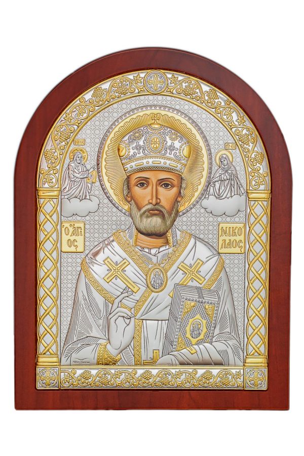 6e643e1d352a1a1c9aa5058997b59850.jpg Николай Чудотворец, икона арочная, красное дерево 105х140