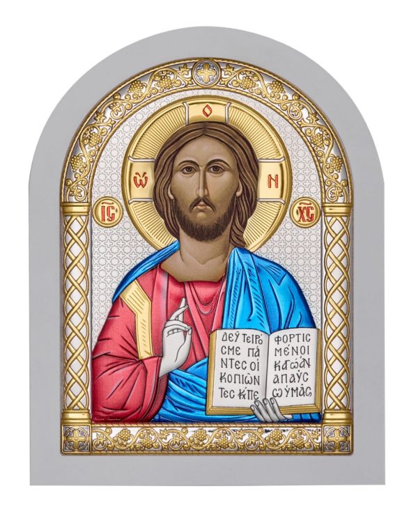 79690aa75be27f4369f9fefd45d1e28b.jpg Спаситель, икона арочная, белое дерево, эмаль 175х225
