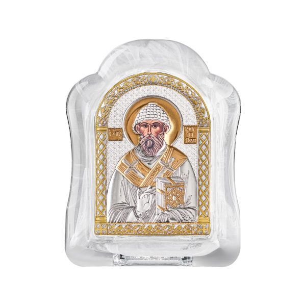 7a0ba7e9c0fde9c796f95b431a6dd0af.jpg Спиридон, икона арочная, белое муранское стекло 65х85