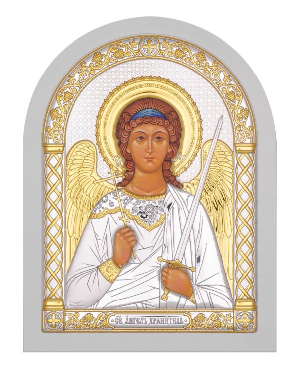 Ангел Хранитель, арочная, белое дерево, 175х225