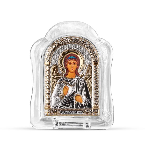 8152d76f61802c53c2cfa6180d0eac3d.jpg Ангел Хранитель, икона арочная, белое муранское стекло 65х85