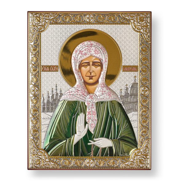 acfb32d5e8d3adbc92c03b21bffb6e53.jpg Матрона, икона прямоугольная без рамки, красное дерево, эмаль 120х160