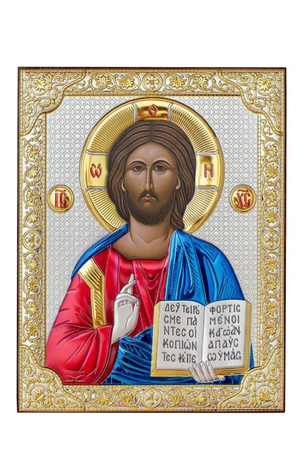 Спаситель, икона прямоугольная без рамки, красное дерево, эмаль 150х200