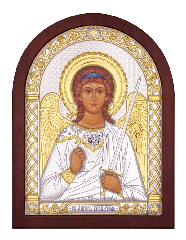 ba6d0f82f38a969d5025e1987c020b19.jpg Ангел Хранитель, икона арочная, красное дерево, 86х112