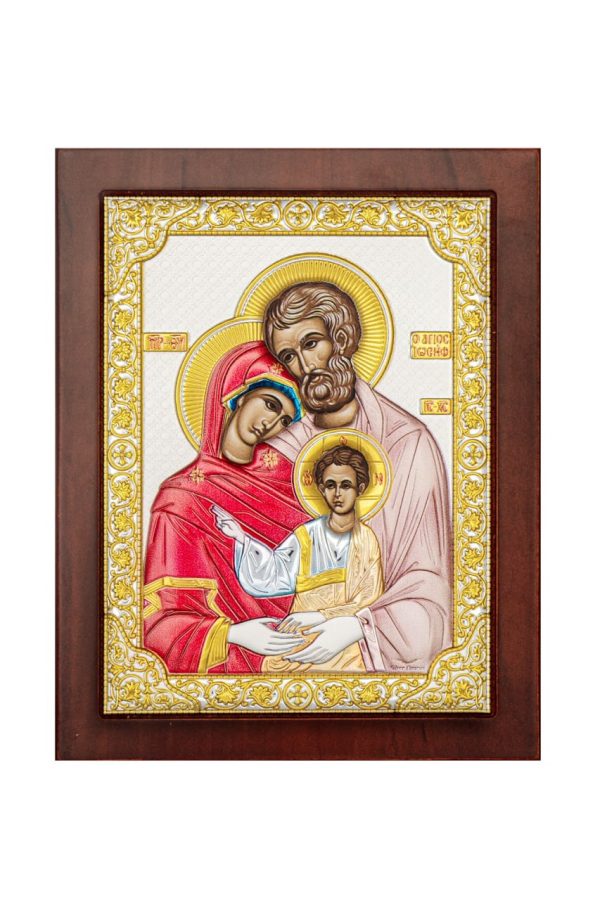 Св. Семейство, икона прямоугольная с рамкой, красное дерево, эмаль 210х260
