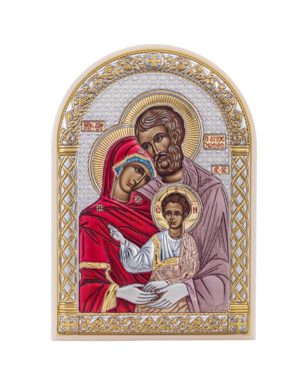Св. Семейство, икона арочная, пластик белый, эмаль 48x68