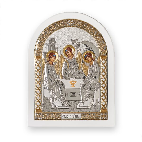 Св. Троица, икона арочная, белое дерево 150х200