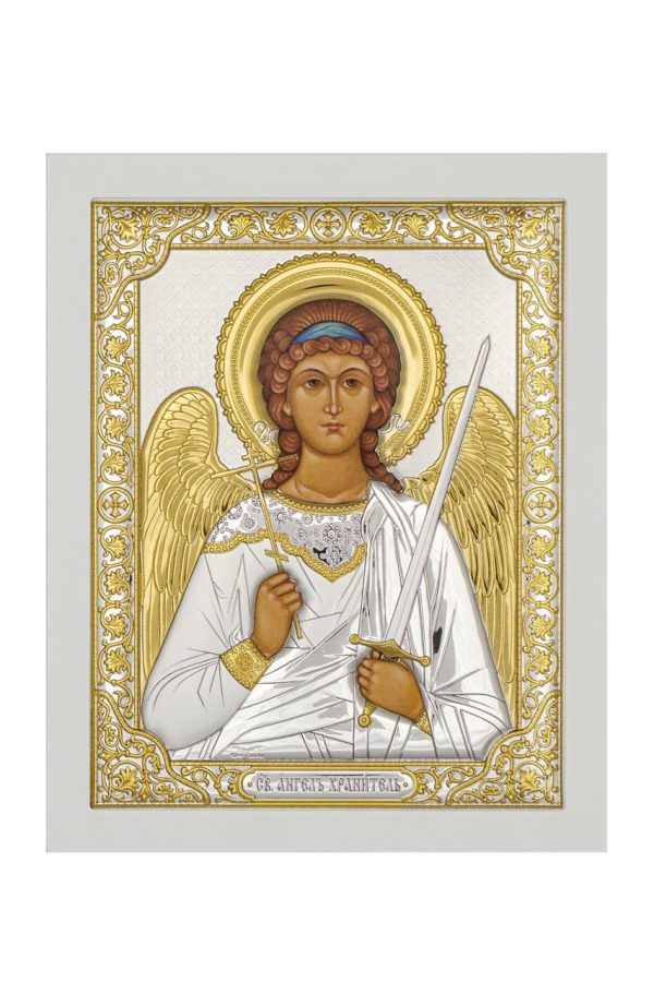 f43d98c950f6f016ca555288e8ffe286.jpg Ангел Хранитель, икона прямоугольная с рамкой, белое дерево 185х235