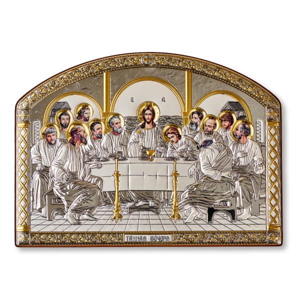 Тайная Вечеря, икона арочная без рамки, лик открытый, красное дерево, 160х220