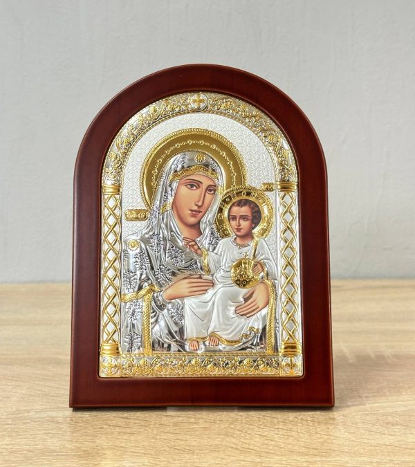 Иерусалимская, икона арочная, красное дерево 115x140