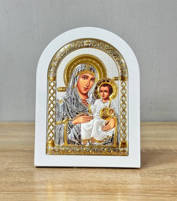 Иерусалимская, икона арочная, белое дерево 147x197