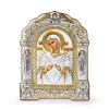 Семистрельная БМ, икона арочная с рамкой под стеклом, белое дерево 266х335